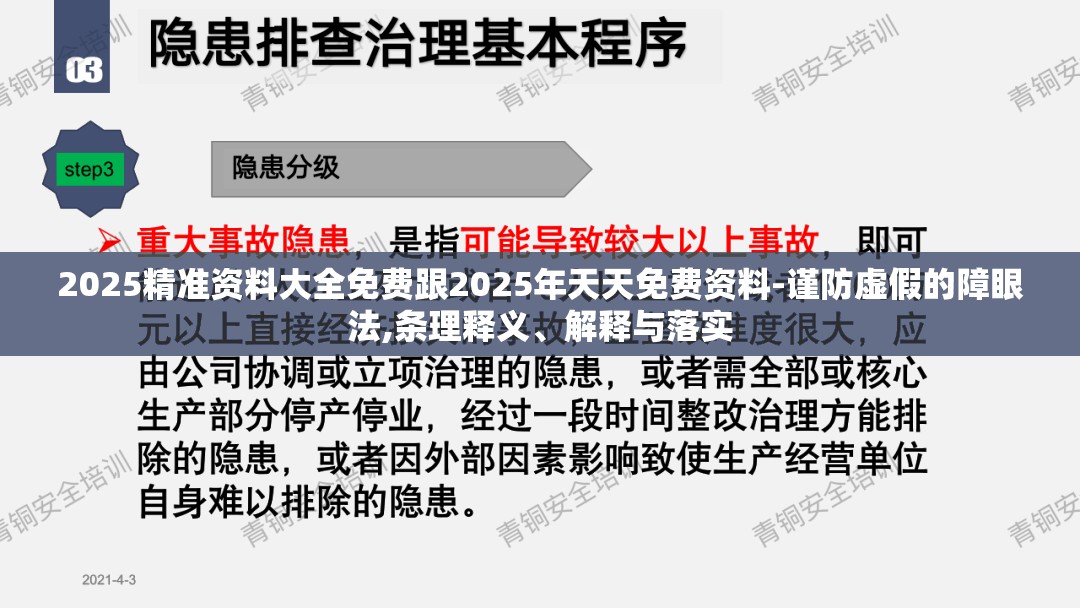 2025精准资料大全免费跟2025年天天免费资料-谨防虚假的障眼法,条理释义、解释与落实