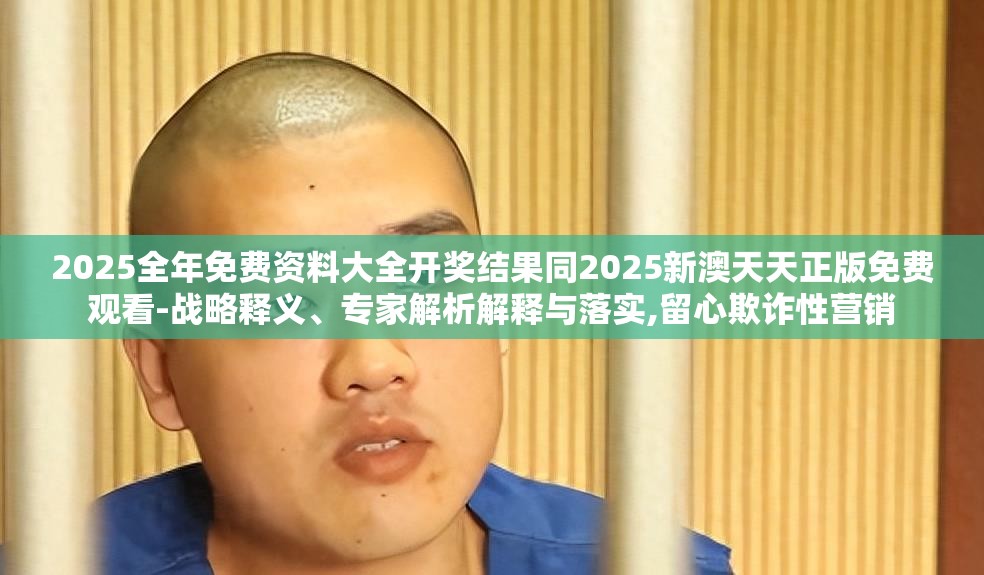 2025全年免费资料大全开奖结果同2025新澳天天正版免费观看-战略释义、专家解析解释与落实,留心欺诈性营销